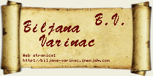 Biljana Varinac vizit kartica